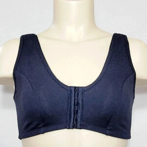 Dr. Rey's Shapewear 90% Cotton Front Close Wire Free Bra Black New without Tag